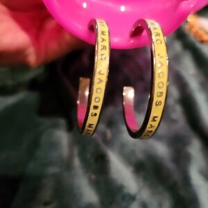 Marc Jacobs Yellow Enamel Hoop Earrings